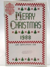 Designs by Gloria  Pat "Merry Christmas 1988" Cross Stitch Pattern Leaflet