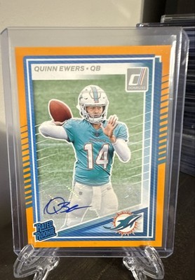 2025 Panini Donruss - Rated Rookie Quinn Ewers #342 Orange Autographs (AU, RC)