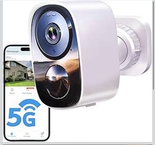 2K Wireless Outdoor Security Camera Battery Powered AI Motion 2-Way Talk White