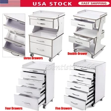 Dental Medical Cart Mobile Storage Cabinet Trolley Cart with 3/4/5 Drawers