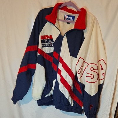 Pro Player USA Basketball Colorblock Full Zip Windbreaker Jacket Men s XL
