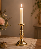 Kerzenleuchter Aus Italien Messing KerzenstäNder Gold Kerzenhalter 14Cm Massiv