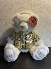 FAO Schwarz 160 Years of Toys Bear in Gold Puffer Jacket 13" Stuffed Animal 2022