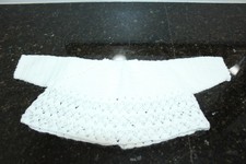 Vintage Handcrafted Baby Doll / Baby Girl Sweater White Knitted