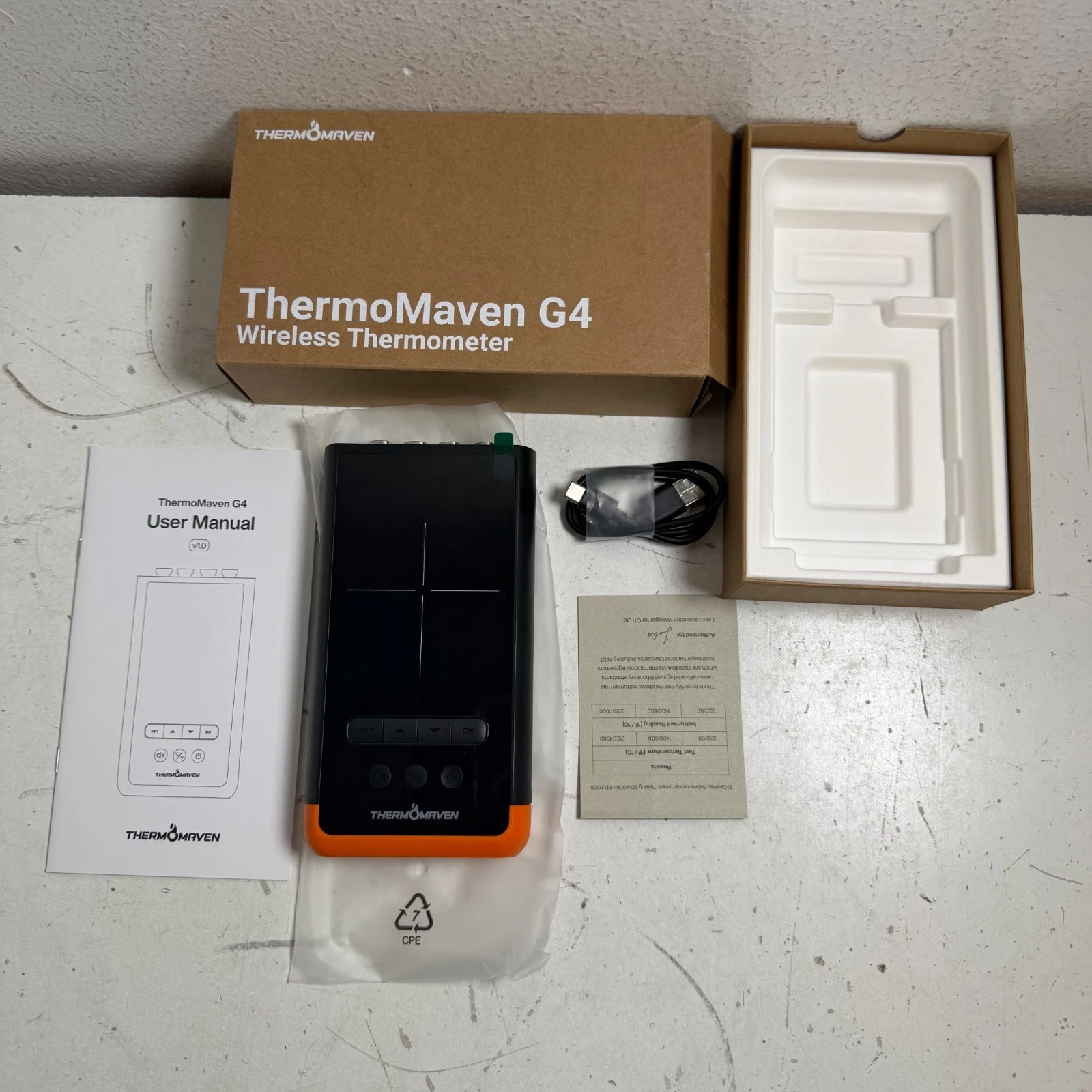 Thermomaven G4 Black LED Display Durable Premium Wireless Smart Meat Thermometer