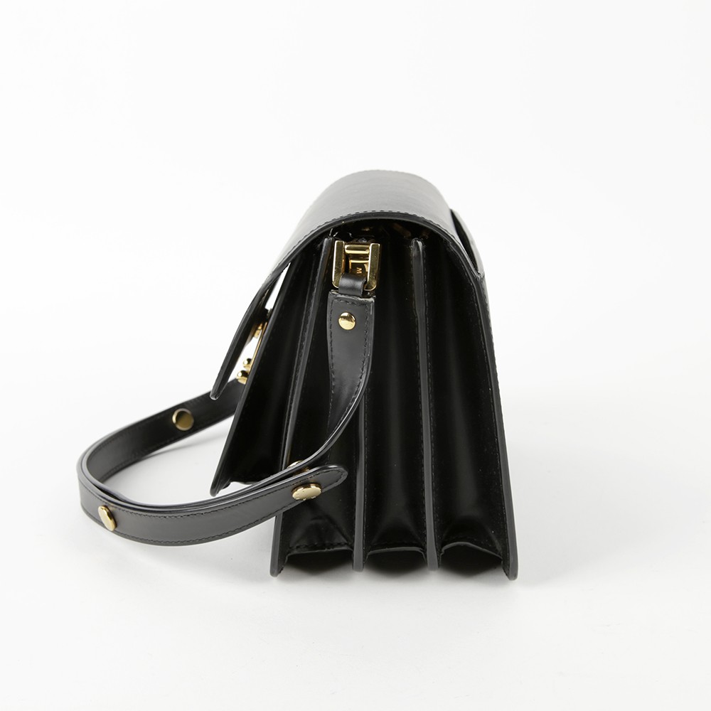 Marni Medium Black Leather Trunk Shoulder and Crossbody Bag