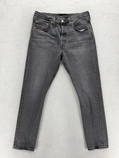 Levis Premium 501 Skinny Jeans Womens 31x30 Gray Charcoal Wash Stretch Denim