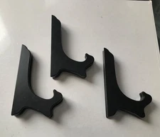 Easel Plate / Picture Wooden Folding Display Stand - Set of 3 - Black 6" Tall