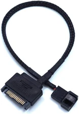 OPSFALCON 2 Pack SATA to 3 Pin / 4 Pin PMW 12V PC Case Fan Power Adapter Cable,