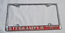 Vintage Metal License Plate Frame Greenville Pa Stegkamper