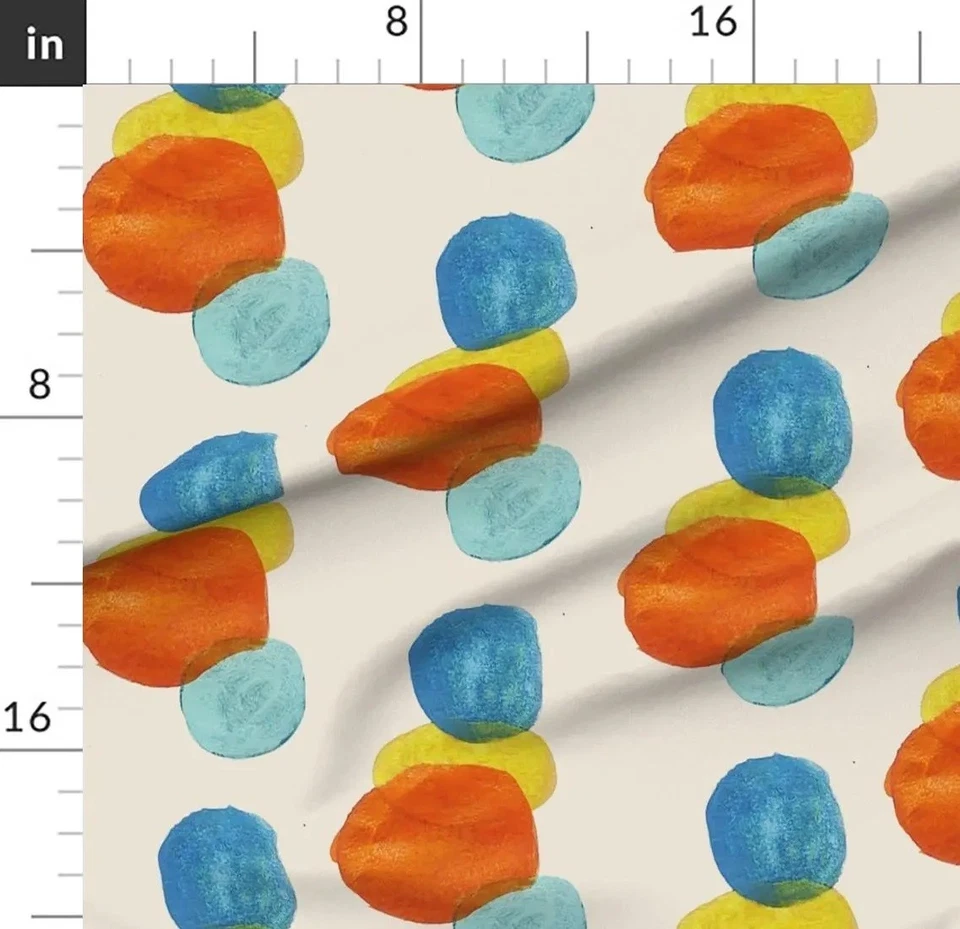 Watercolor Circles Mid Century Circles Retro Large Scale Printed Throw Blanket - Image 4 of 4