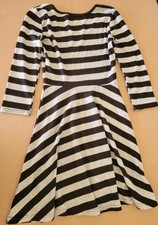 Love with Derek Gray Black Striped Knit Sweater Dress Women's Small Stretch
