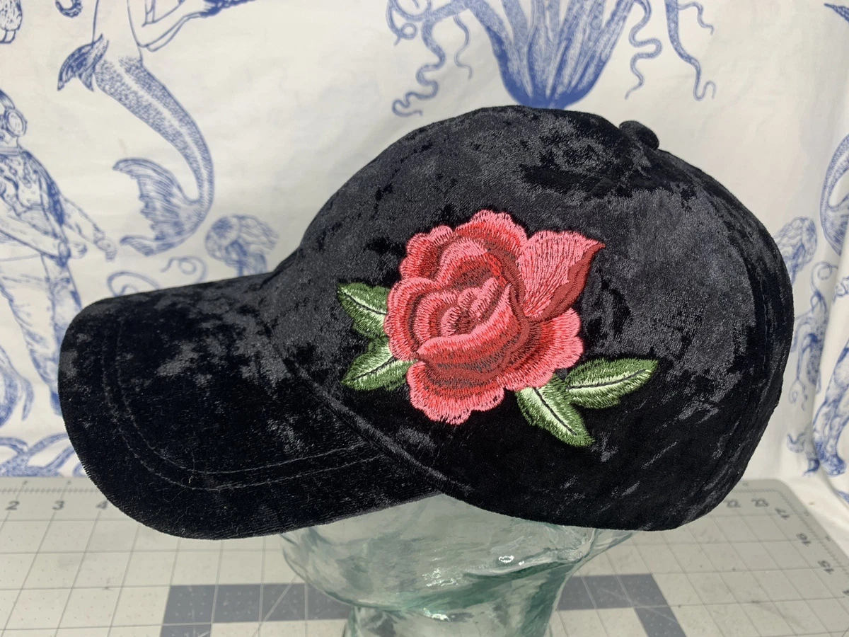 NWOT Designer Hat, Gray Wool, Black Velvet Brim, Wide Velvet Band w/Rose Design Rich Black VELVET Hat With Burgundy Velvet Rose, Women main image 3