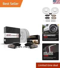 Rust-Preventive Front Brake Rotors & Low Dust Ceramic Pads for Honda Vehicles