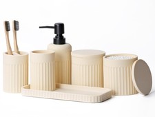 Bathroom Accessory Set - 6 Pieces Bathroom Set Complete with Soap Dispenser, ...