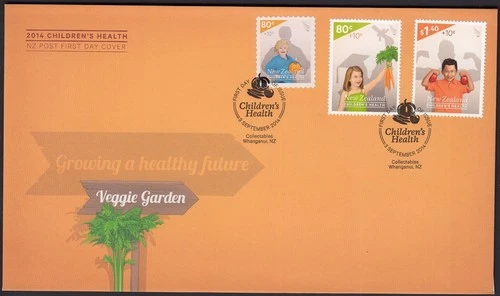 NEW ZEALAND 2014 Health, Being Growing a Healthy Future, Set of 2 and S/A on FDC