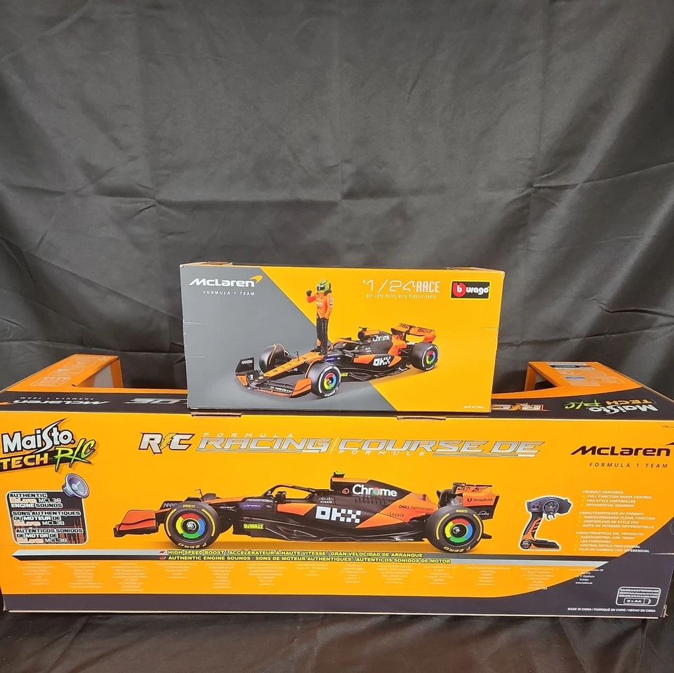 MAISTO 1:10 FORMULA 1 MCLAREN RC CAR LANDO NORRIS #4 & BURAGO 1:24 #4 CAR BUNDLE - Image 3 of 4