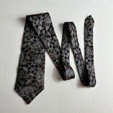 Stafford Mens 100 Silk Paisley Traditional Neck Tie Multicolor Preppy Work