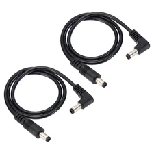 2Ft 5.5mm x 2.1mm Male to Male 90 Degree DC Power Extension Cable 2 Pcs