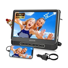 Car DVD Player, WONNIE 12" Portable DVD Player with Headrest Mount, Support 1...