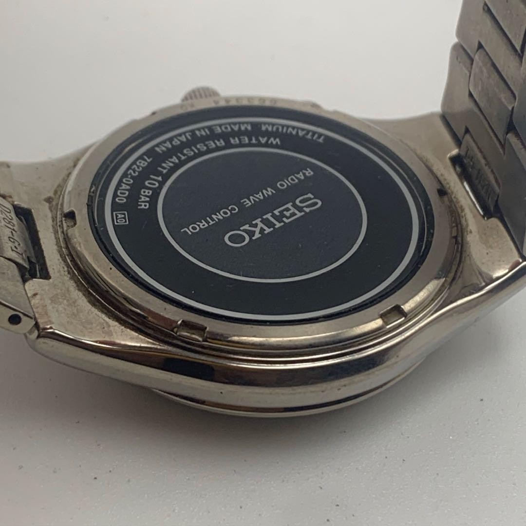 SEIKO 7B22-0AD0 ソーラー電波 時計 SEIKO 7B22-0AD0 Solar titanium Water resistant to 10 ATM