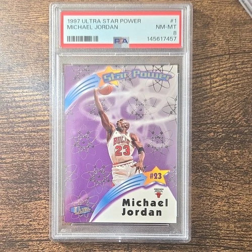 Fleer Ultra 1997 Star Power Michael Jordan #1 Short Print PSA 8 Basketball Card