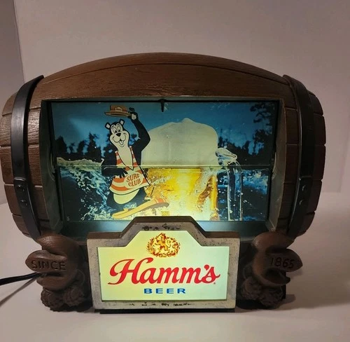 Hamm's Beer Vintage 1960s Hamm’s Beer Flipper Barrel Motion Sign Lighted  WORKS