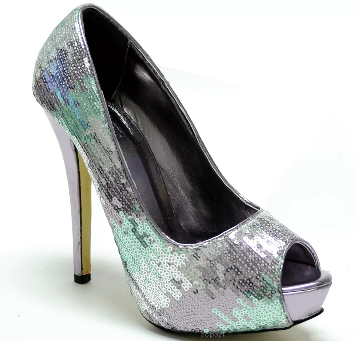 Pewter peep shop toe heels