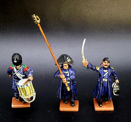Painted Napoleon's French Old Guard Chasseurs command team set of Wargames - Picture 2 of 6