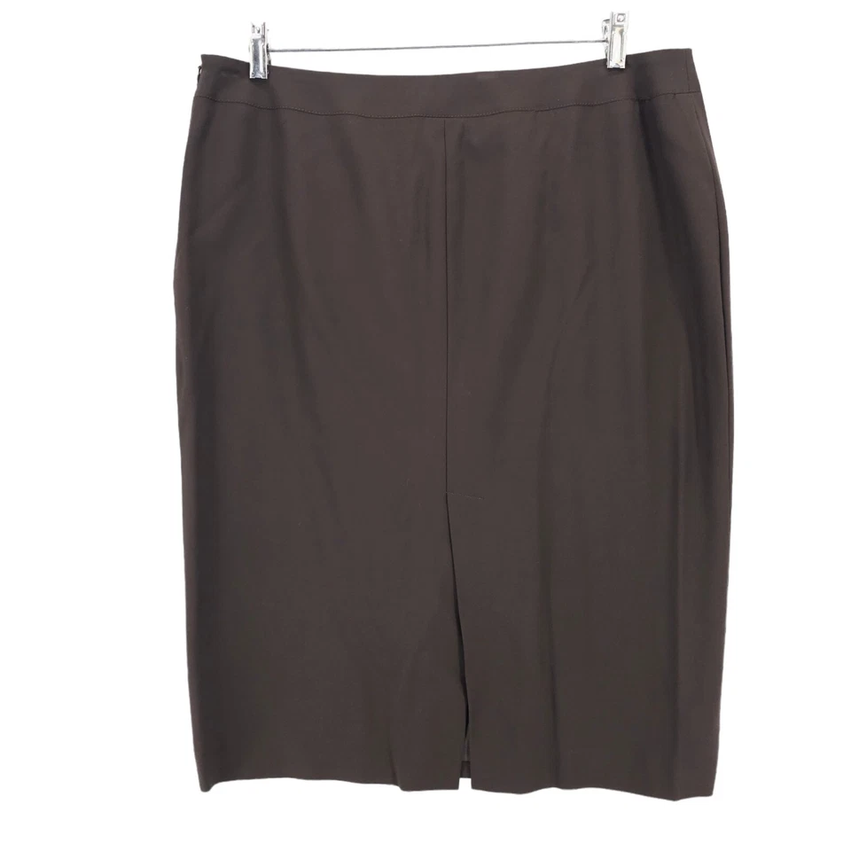 NUEVO CON ETIQUETAS LES COPAINS Falda Mezcla Lana Viscosa Marrón Chocolate Talla IT 50 - US 16 Foto 2 de 4