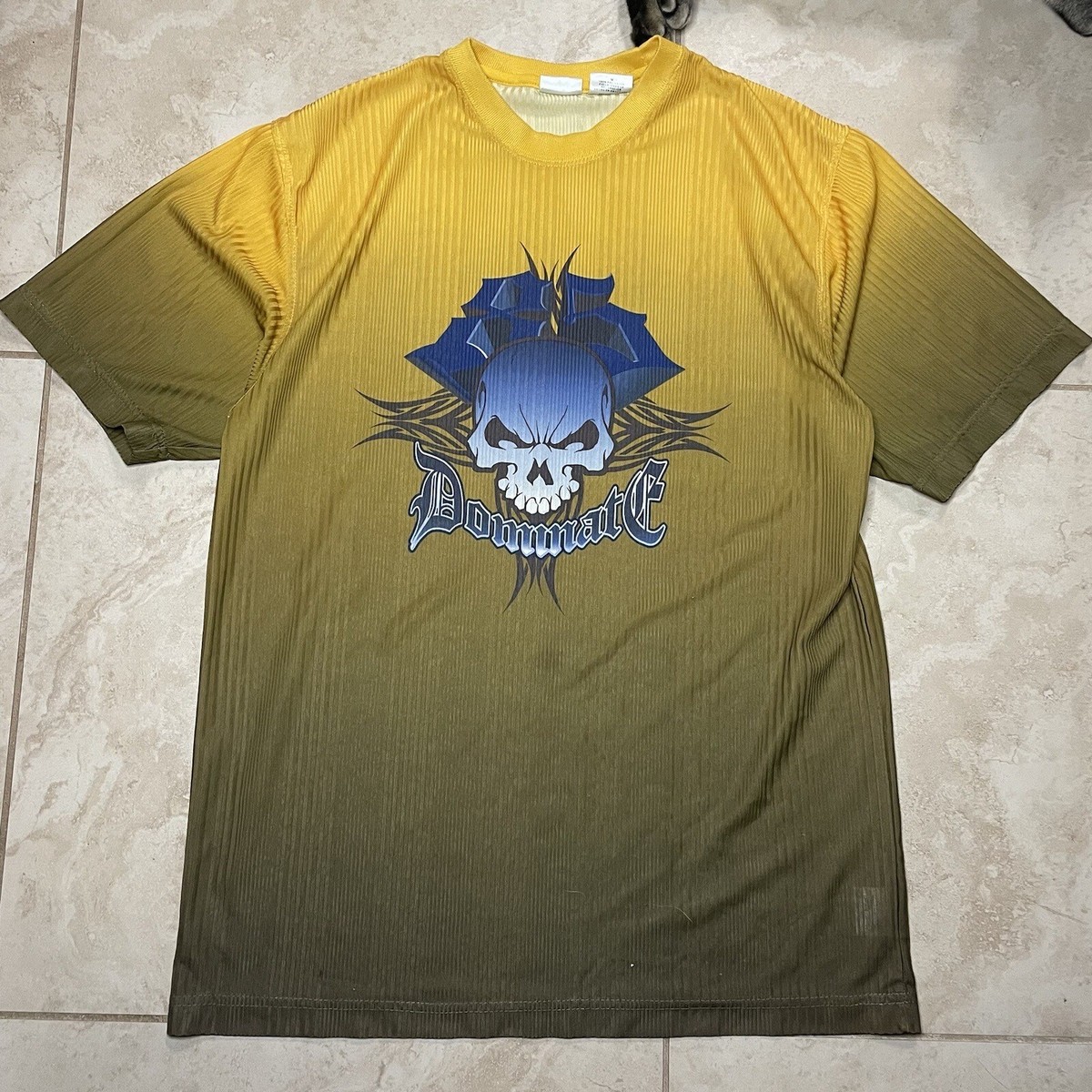 vintage 90s No Boundaries Skull Tribal Mall Goth Sheer T