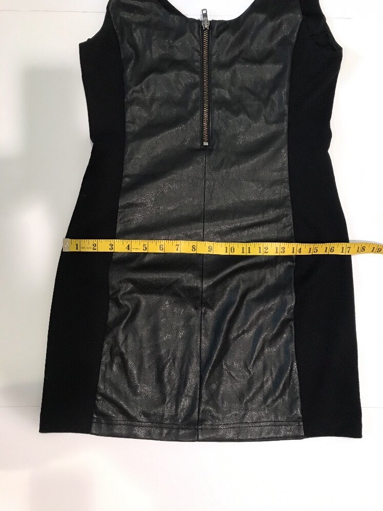 Free People Black Vegan Faux Leather Dress Size M | eBay