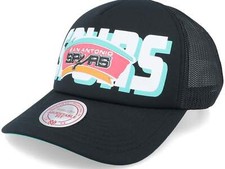 Mens MITCHELL  NESS NBA BILLBOARD TRUCKER SNAPBACK HWC SPURS