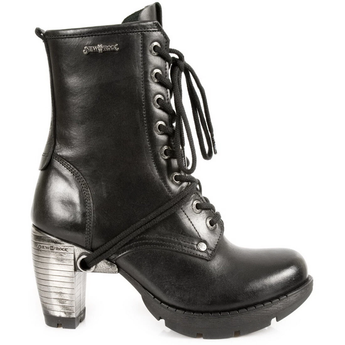 New Rock TR001 S1 Femmes Cuir Bottes Trail Noir Gothique Punk