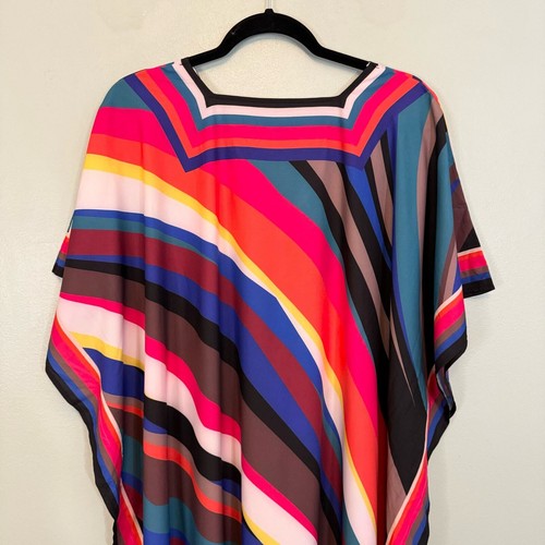 Trina Turk Theodora Maxi Dress Kaftan Swimwear Cover Up Multi Striped Beach OS - Picture 9 of 10
