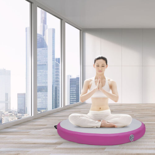 Aufblasbare Sport-Yoga-Trainings-Gymnastikmatte mit Pumpe, 100*10cm, Rosa - Afbeelding 1 van 18