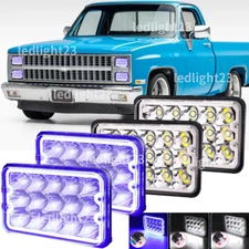 4"X6" 4PCS LED Headlights Hi/Low Beam Fit Chevy C10 Pickup Truck 1981 1982 1983