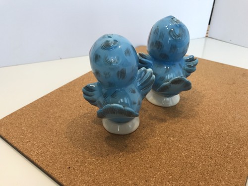 Geo. Z. Lefton 1950s Mr & Mrs Blue Bird Salt and Pepper Shaker Set #282 Ceramic - Picture 3 of 6