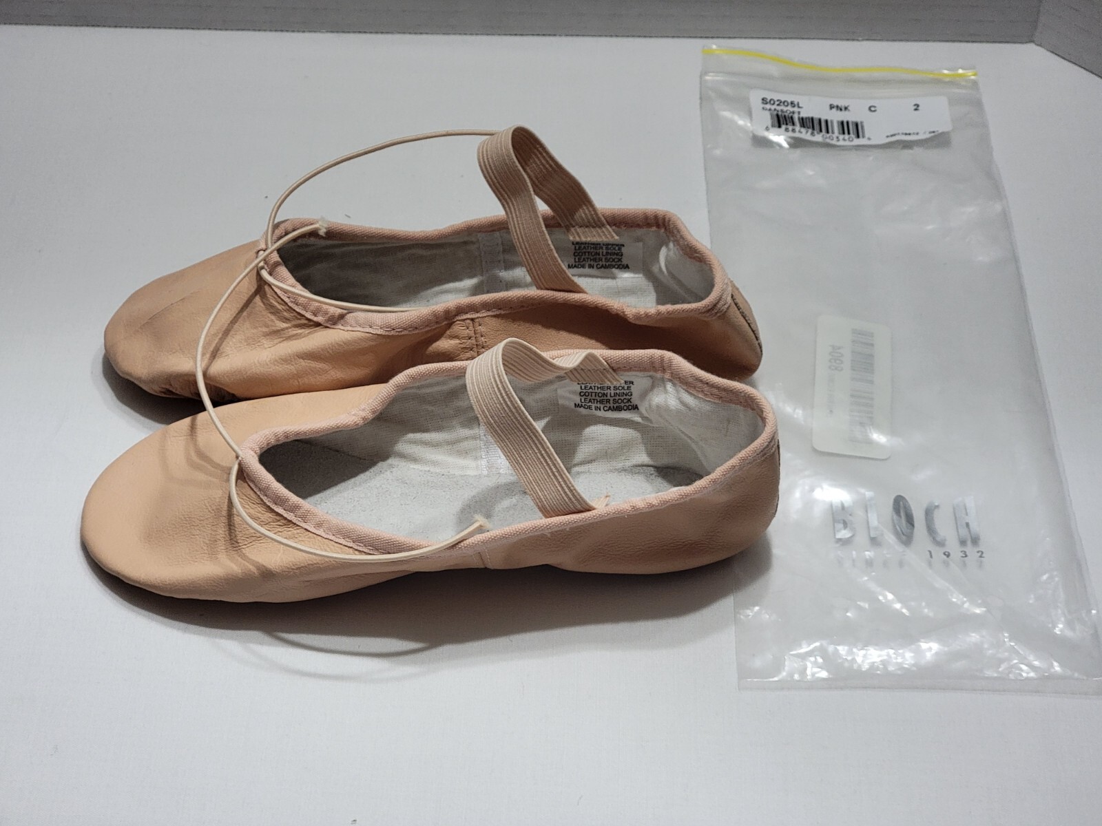 SAOLA SCARPA DA DONNA BLOCH DANSOFT US 2 C ROSA NUOVA CON ETICHETTE SUOLA INTERA PANTOFOLA DA BALLO IN PELLE