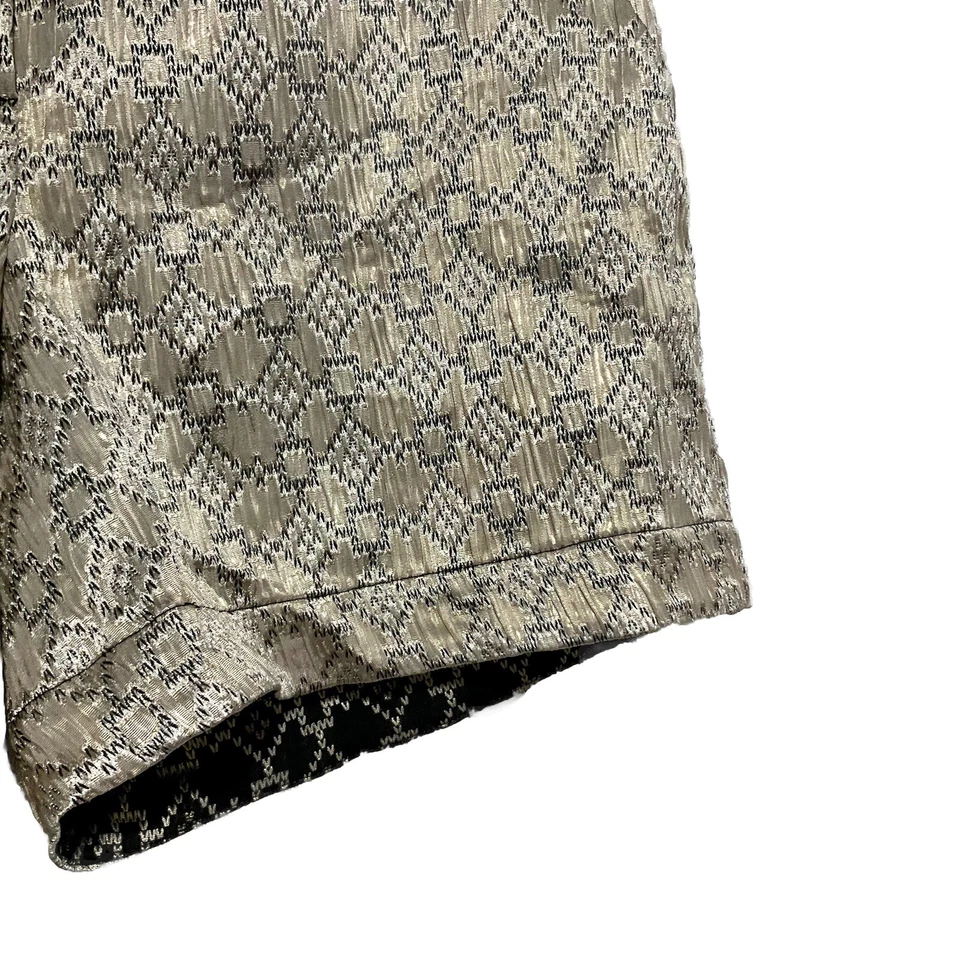 Pantalones Cortos de Noche Exclusivos Lane Bryant 16 Dorado Negro Blanco Azteca 2 Bolsillos Foto 3 de 4