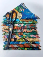 Indian Cotton 25 Pcs Of Square Cotton Remnants/Fabric 8"X8" Fabric Scraps