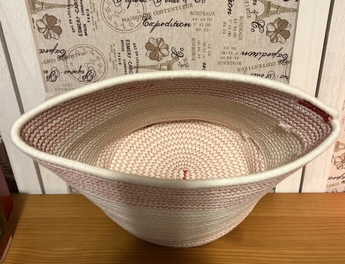 Christmas JOY Rope Basket – White & Red Woven Storage Snowflake Holiday Decor - Picture 6 of 12
