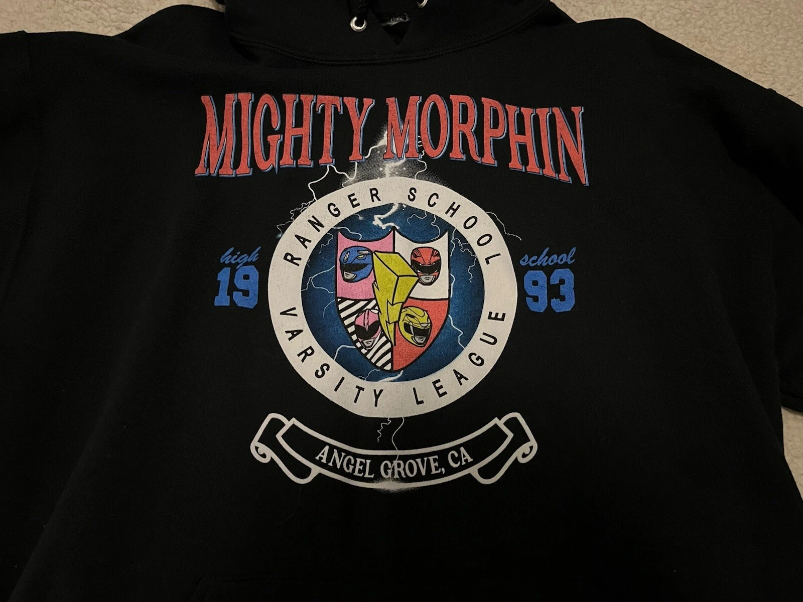 Mighty Morphin Power Rangers Black Hoodie
