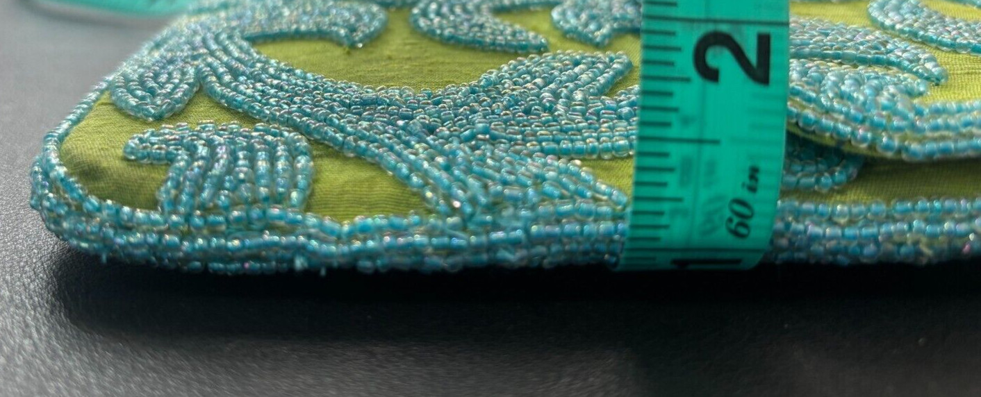 IMAN Women's Lime Green/ Blue Rectangular Beaded … - image 11