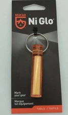 Ni-Glo Solar Gear Marker Dragon Orange Recharges By Sun or Light Source Keychain