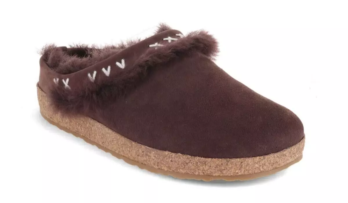 Haflinger SHETLAND dunkelbraun BROWN lammfell shearling Wool Clog Slipper EU 41