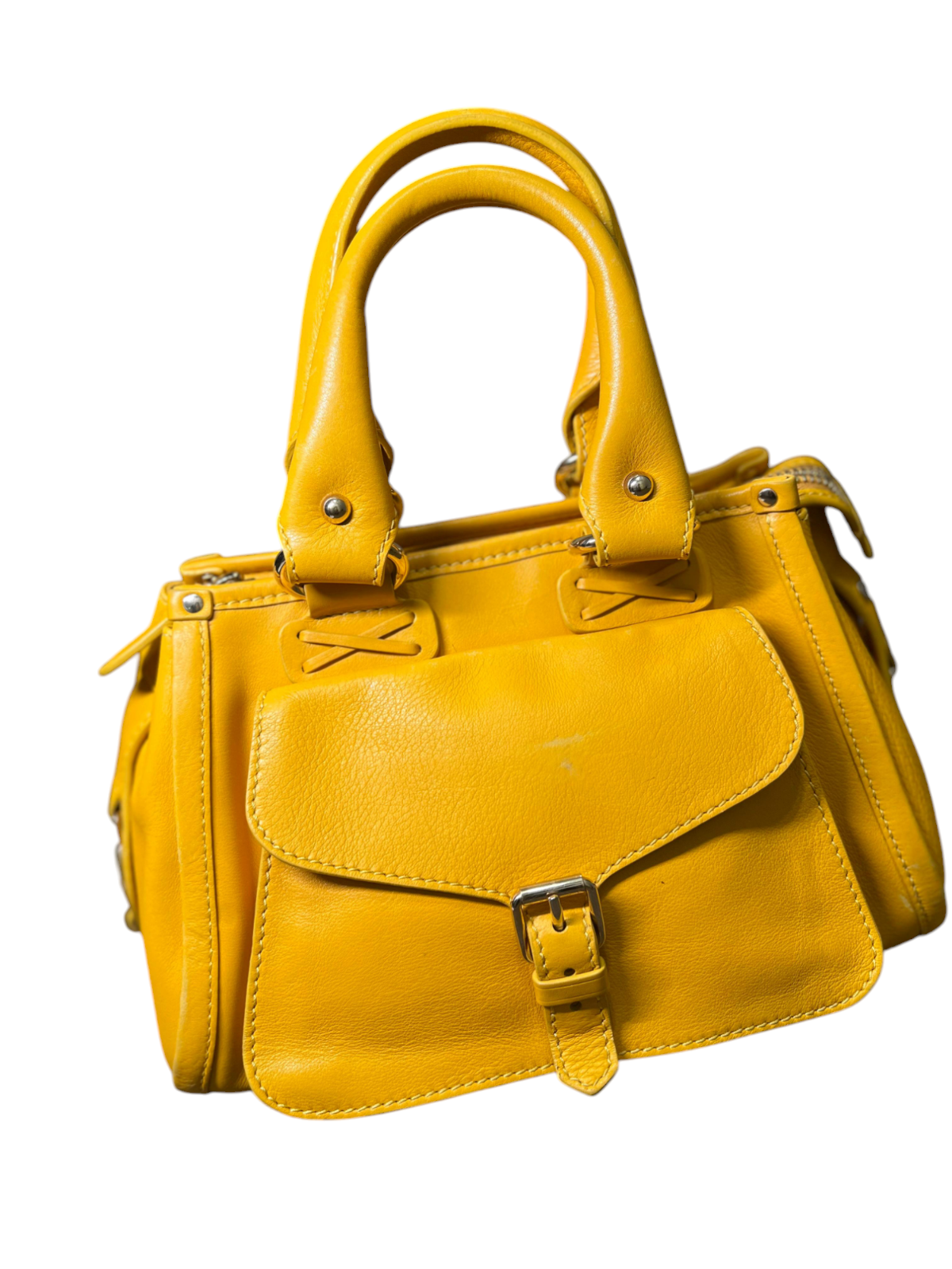 Celine soft leather shoulder bag with gold-tone hardware  