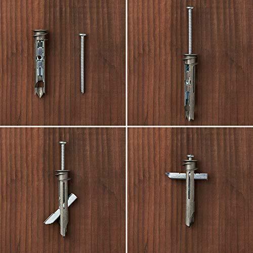 Heavy Duty Self-Drilling Toggle Anchors with Screws Kit, Zinc, 50 sets - Picture 3 of 7