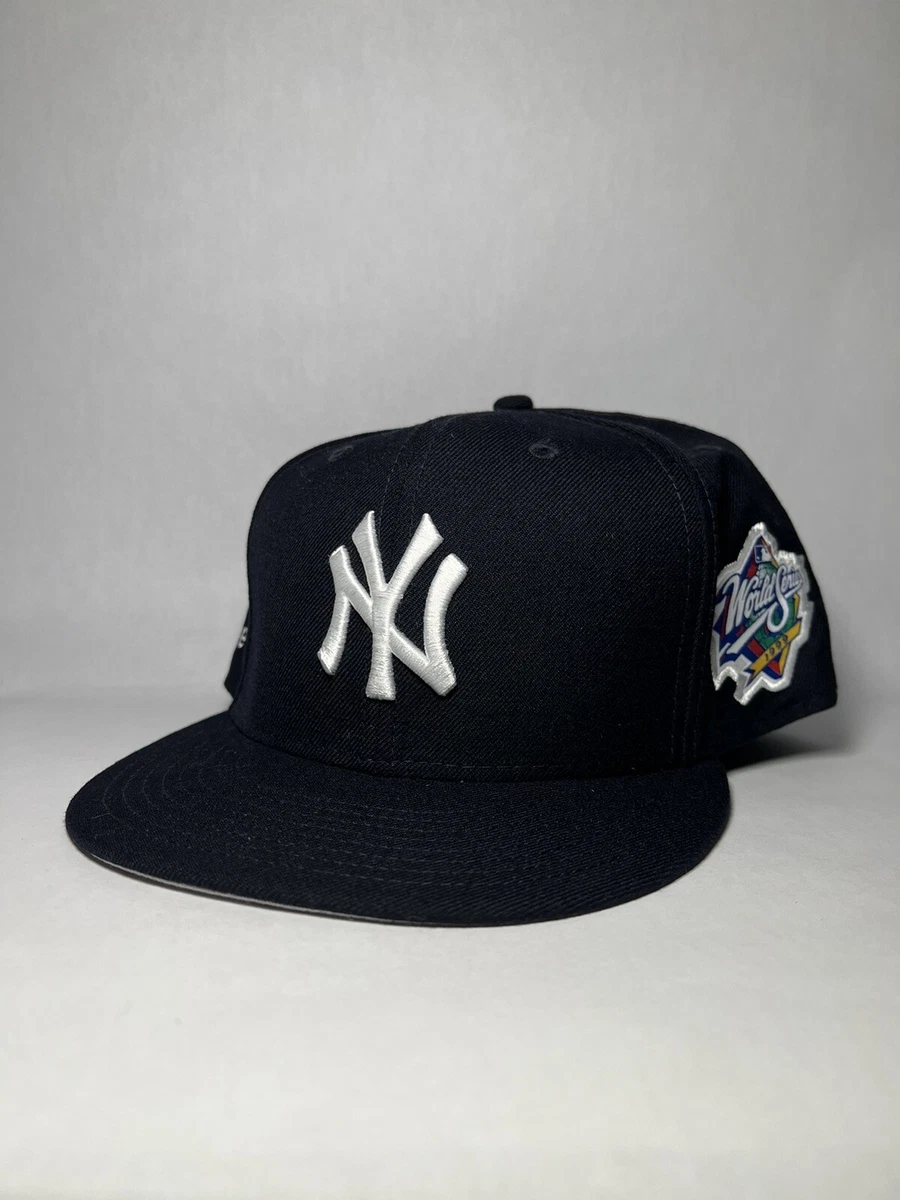 New York Yankees Hat Cap New Era Size 7 5/8 59FIFTY 1999 World Series Side  Patch