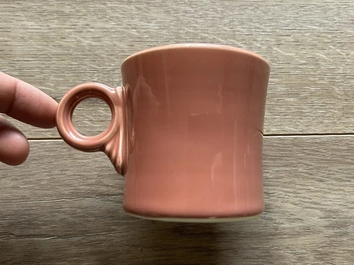 Vintage Fiesta Homer Laughlin HLC Rose Pink Ring Handled Coffee Cup Mug